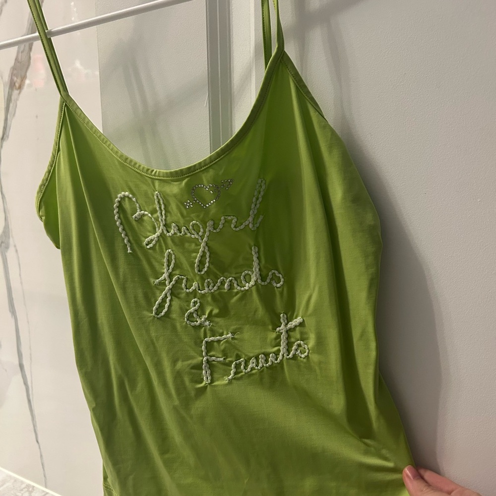 Blugirl Blumarine Lime Green Embroidered Camisole
